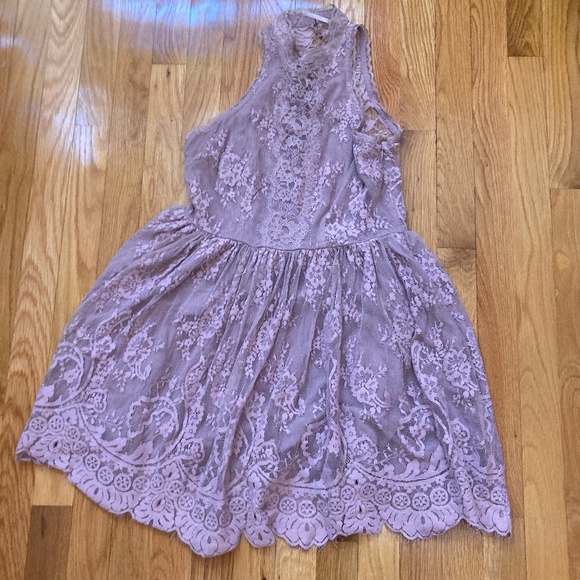 Free People Verushka Lace Mini Dress in Blush Sz 6 - Picture 1 of 6